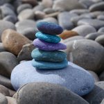 A tower of blue stones